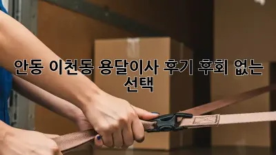 안동 이천동 용달이사 후기: 후회 없는 선택?